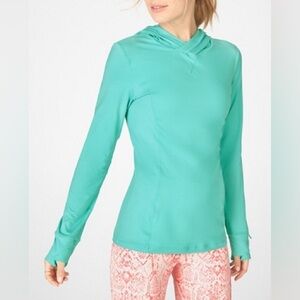 Fabletics lunar blue Phoenix fitted run Hoodie